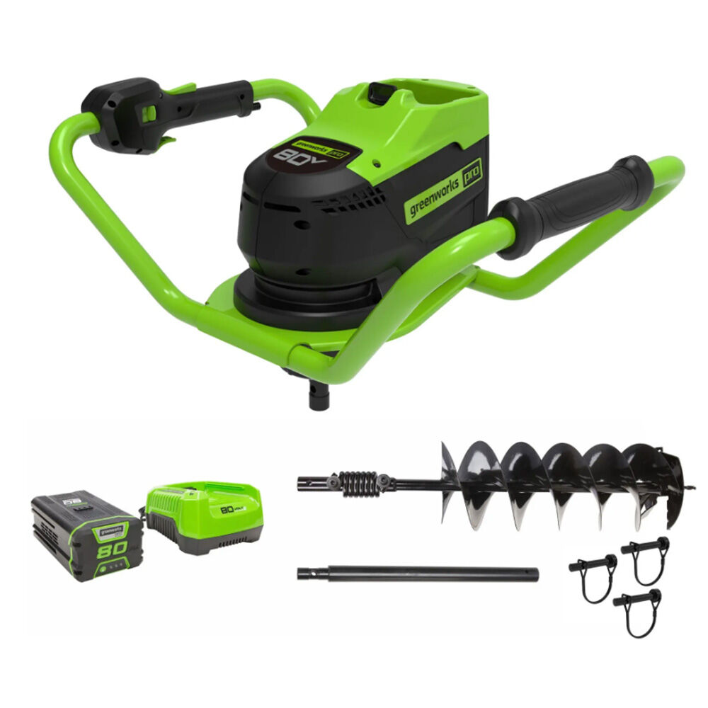 image of 80V Cordless Battery Brushless Earth Auger/Post Hole Digger with 4Ah Battery and Charger