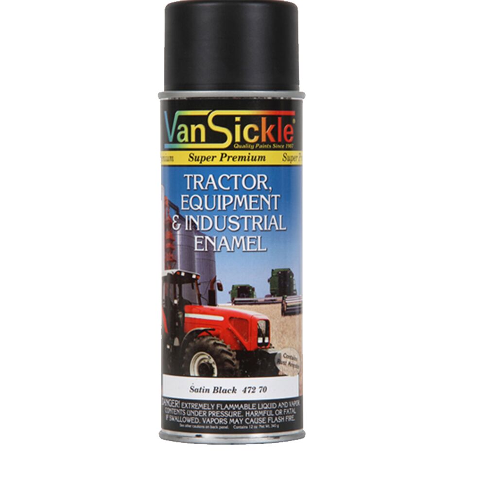 image of Tractor Paint, Black Satin, Spray